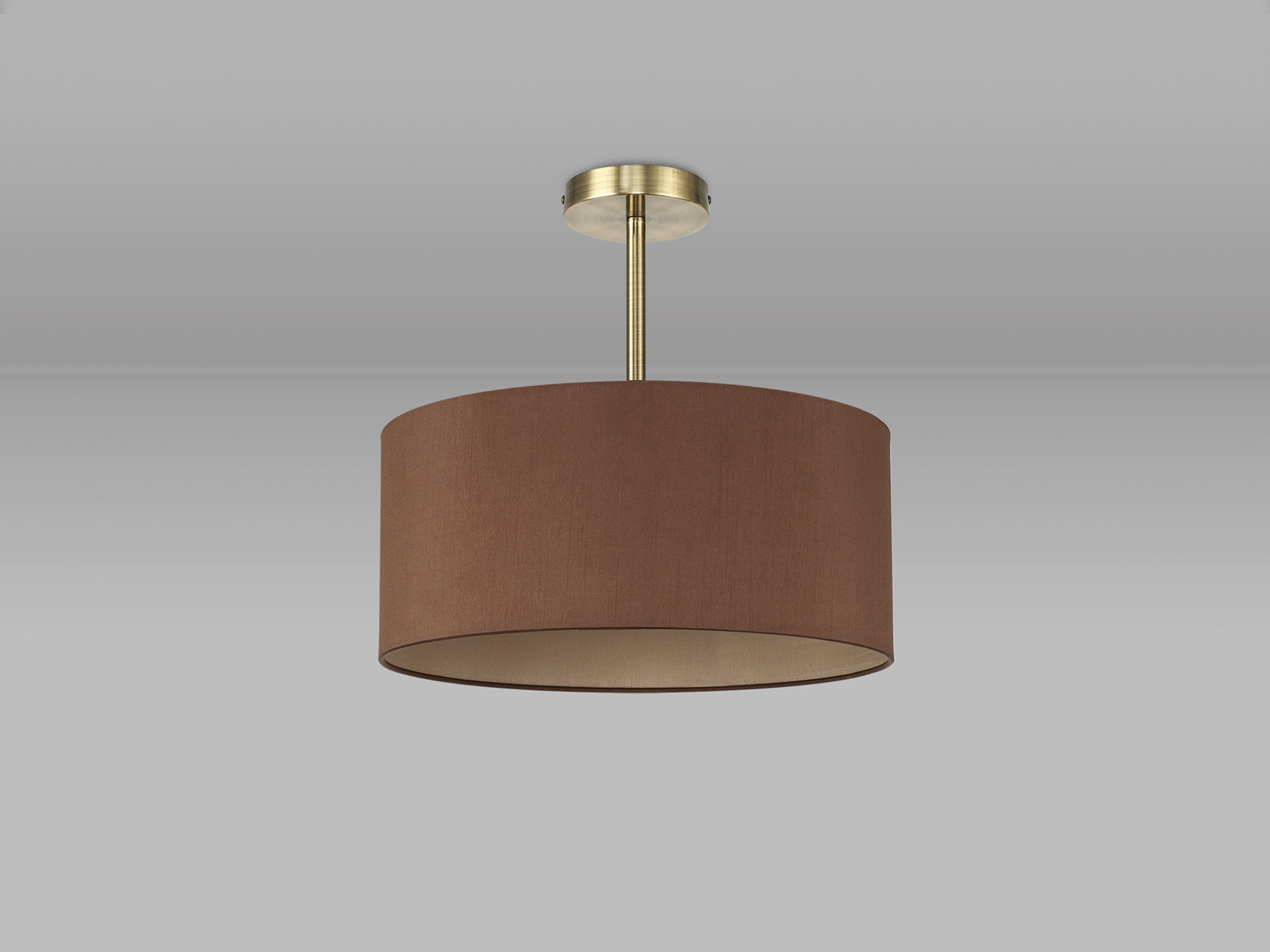 Baymont 40cm Semi Flush 1 Light Antique Brass, Raw Cocoa/Grecian Bronze DK0170  Deco Baymont